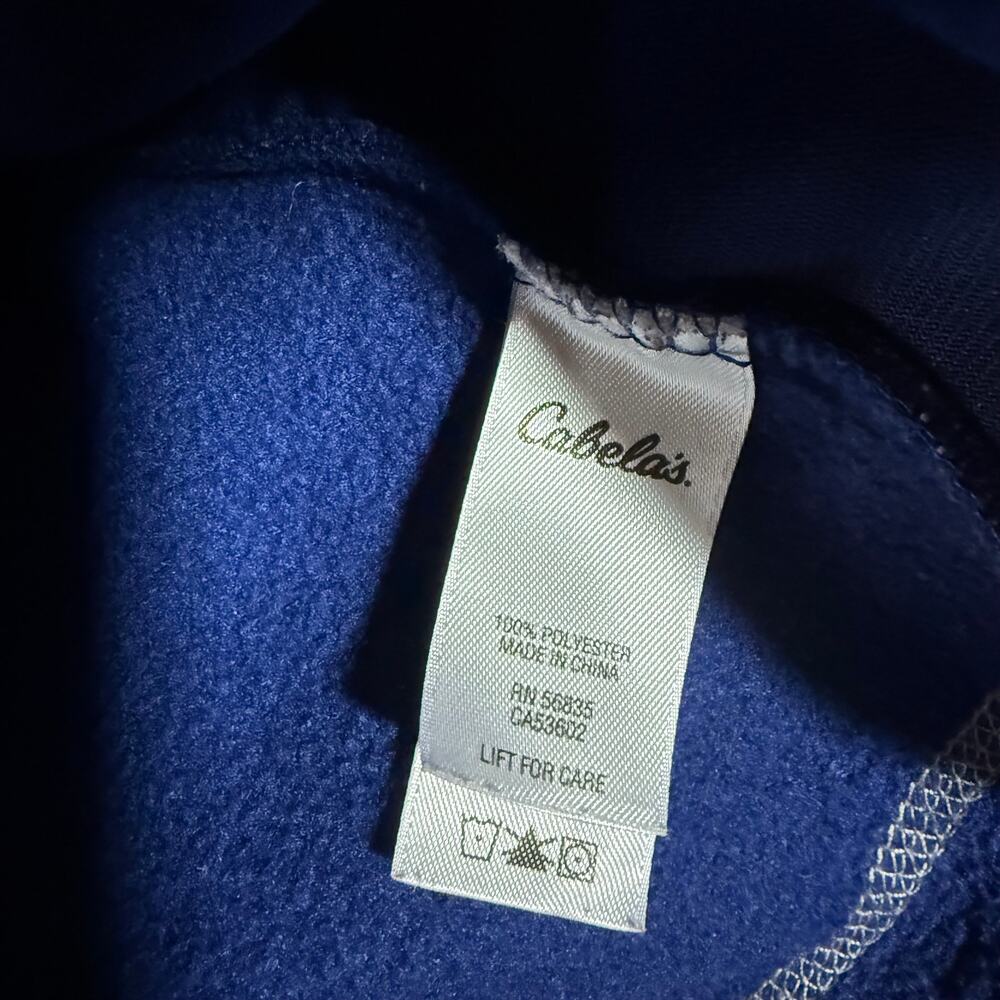 Cabela's Large Blue Full Zip Fleece‎ Jacket Pockets Utility Fall Workwear Winter - Picture 10 of 12